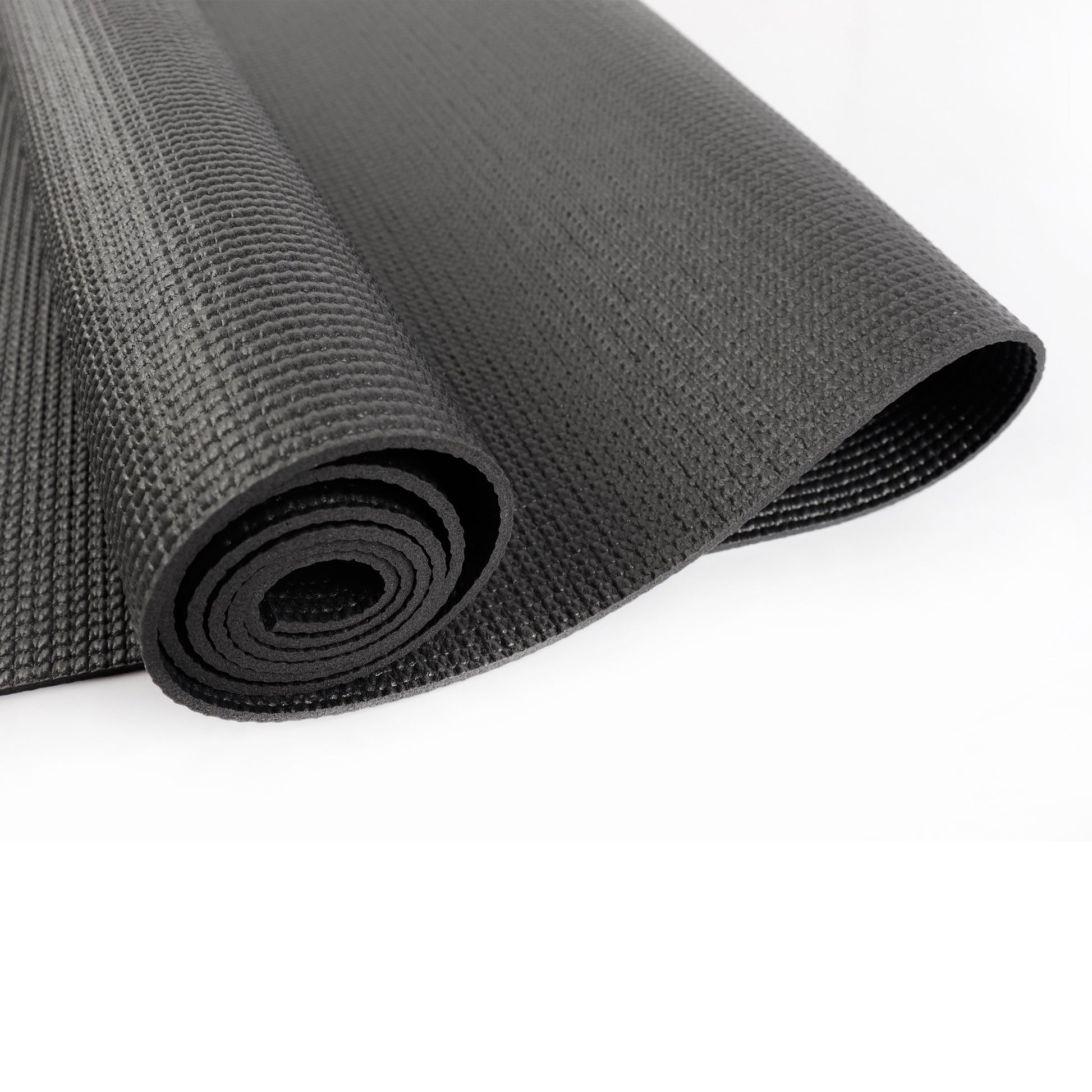 (2 Pack)  PVC Yoga Mat, 3Mm, Dark Gray, 68Inx24In, Nonslip, Cushioning for Support and Stability
